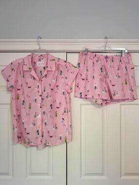 LIKE NEW Cat’s Pajamas Pink City Dogs PJs 100% Luxe Pima Cotton XL